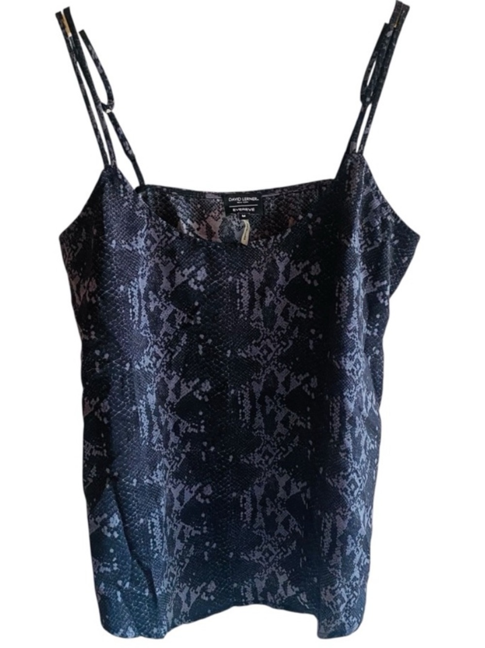 David Lerner Evereve NWT Black Gray Snake Print Cami Size M